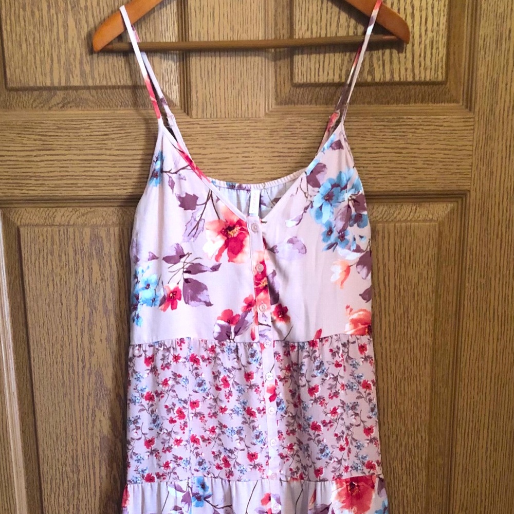New Sundress in a peachy print.  Adjustable